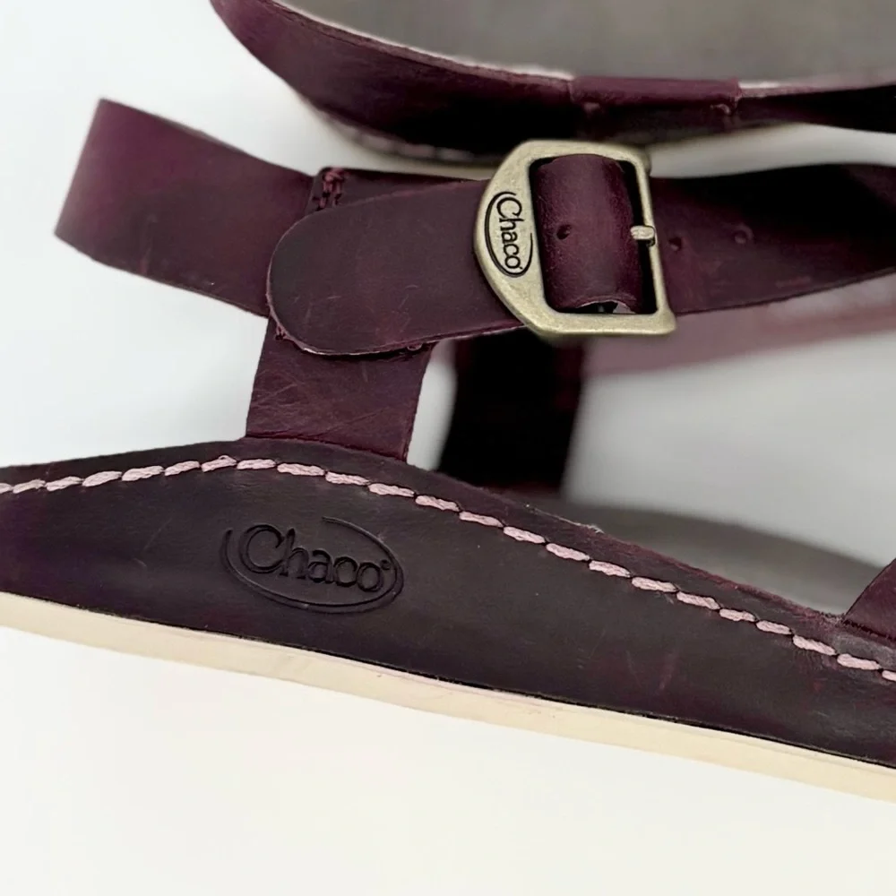 Chaco Leather Wayfarer Classic Z Sandal in Fig - Picture 12 of 15
